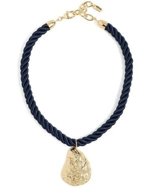 Logan Tay Rope Oyster Shell Necklace - Blue