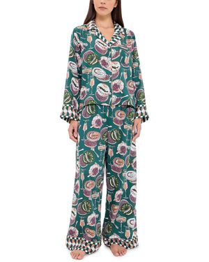 Printfresh Champagne And Caviar Soho Pj Set - Green