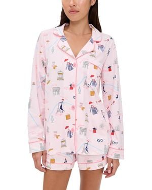 Bedhead PJs Long Sleeve Cotton Knit Boxer Pj Set 48 Hrs - Pink