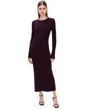 Helmut Lang Open Back Ribbed Dress - Purple