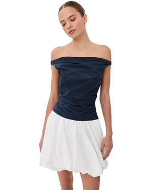 Jonathan Simkhai Salina Cotton Bubble Mini Dress - Blue