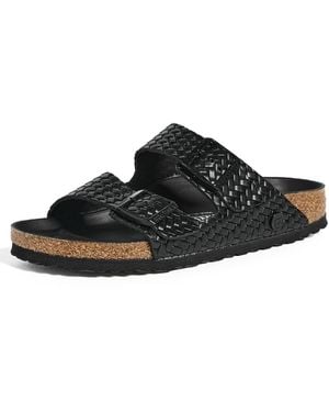 Birkenstock Arizona Woven Embossed Sandals - Black