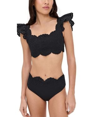 Sea Mae Scallop Bikini Top - Black