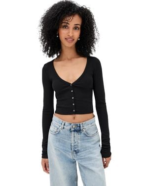 ÉTERNE Cropped Cardigan - Black