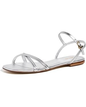 Larroude Annie Ankle Tie Sandals - White