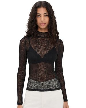 Veronica Beard Nate Lace Top - Black