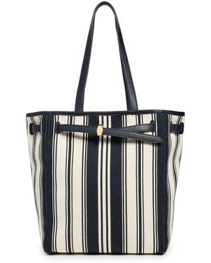 Veronica Beard Stripe Canvas Tote - Black