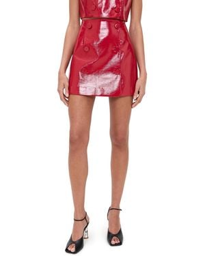 AKNVAS Mary Faux Leather Mini Skirt - Red