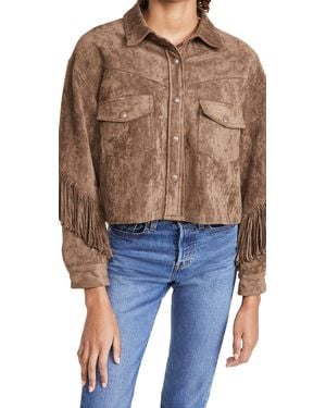 Blank NYC Fringe Jacket - Blue