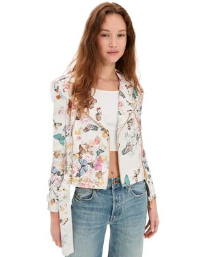 L'Agence Billie Belted Leather Jacket - Multicolour