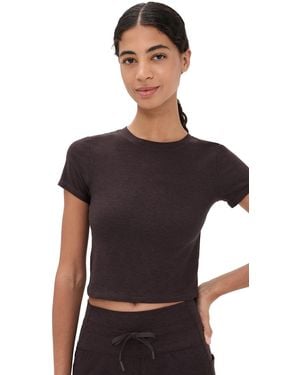 Beyond Yoga Featherweight Cropped Tee - Black