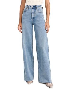 Rag & Bone Flexi Sofie High Rise Full Length Wide Jeans - Blue