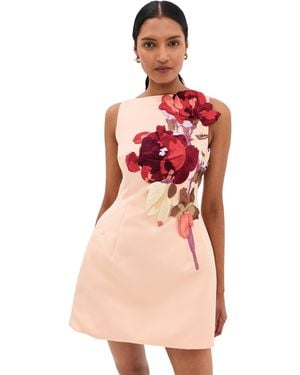 LEO LIN Ali Embroidered Boat Neck Mini Dress Reverie Print