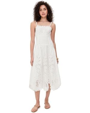 FARM Rio Off Richilieu Midi Dress - White