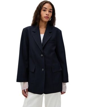 Simonett Structured Sheer Cuff Blazer - Blue