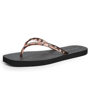 Loeffler Randall Taryn Crystal Jelly Flip Flops - Black