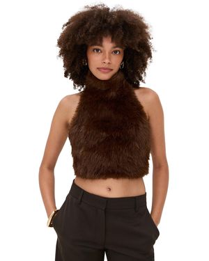 Bardot Julietta Faux Fur Top - Black