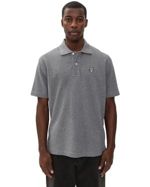 Maison Kitsuné Fox Head Patch Comfort Polo - Gray