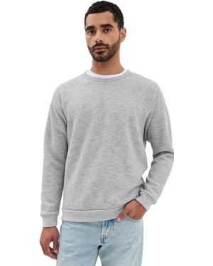 Marine Layer Mock Twist Sherpa Crew Pullover - Gray
