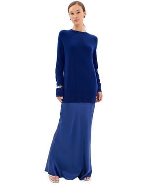 Christopher Esber Monument Long Silk Dress - Blue