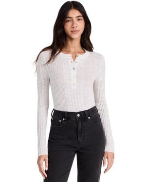 Madewell Lightweight Alpaca Madison Henley Pullover - White