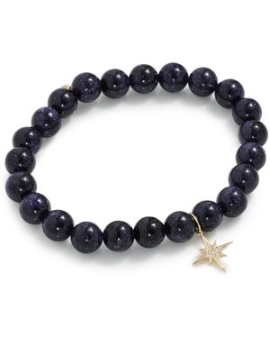 Sydney Evan 14K Small Pave Starburst Charm Bracelet - Black