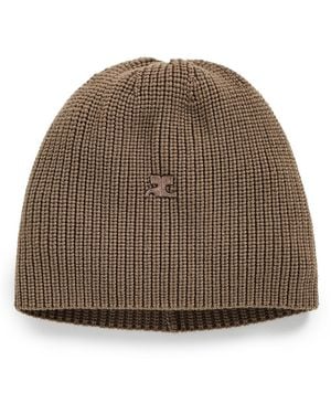 Courreges Ac Light Wool Beanie - Natural