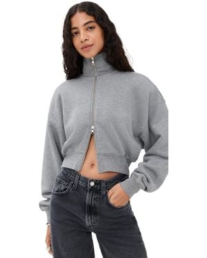 Agolde Darby Zip Up Sweatshirt - Grey