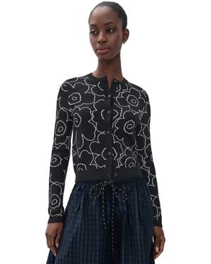 Marimekko Villi Piirto Unikko Knitted Cardigan - Black