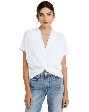 Susana Monaco Twist Front Dolman Top - White