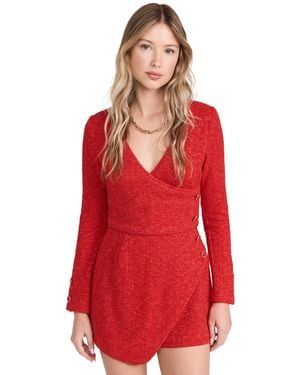 Black Halo Demi Romper - Red
