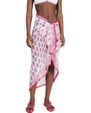 Playa Lucila Border Print Sarong - Red