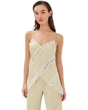 Rosetta Getty Bias Lace Panel Camisole - Natural