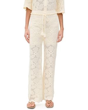 dress to Floral Crochet Pants - White