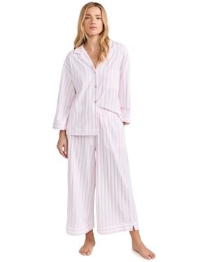Petite Plume Luxe Stripe Wide Leg Pajama Set - Multicolor