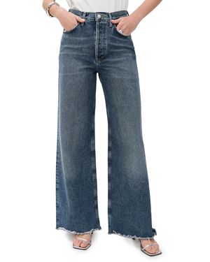 Agolde Dame Jeans: High Rise Wide Leg - Blue