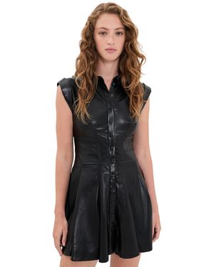 Alice + Olivia Kim Vegan Leather Corset Mini Dress - Black