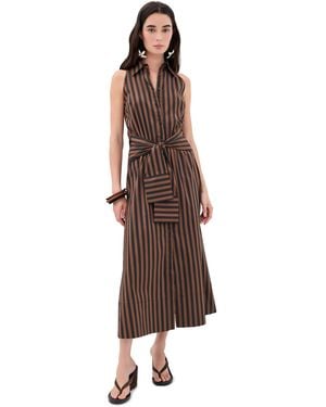 Simon Miller Inna Sleeveless Poplin Dress - Brown