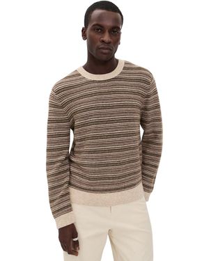 Corridor NYC Mini Stripe Crewneck Sweater - Brown
