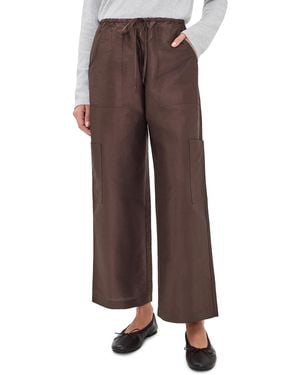 DONNI. The Silk Taffeta Drawstring Cargo Pants - Brown