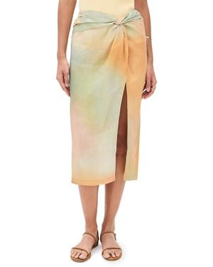 STAUD Porto Linen Skirt - Multicolor