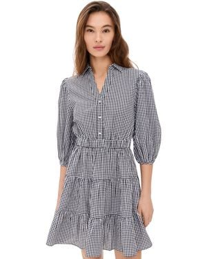 Playa Lucila Gingham Collared Dress - Gray