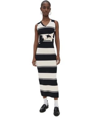 MSGM Striped Long Dress - Black