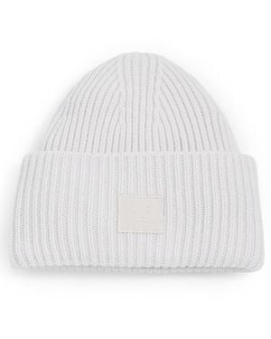 Acne Studios Pansy Face Yak Beanie - White
