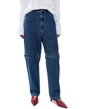 Tibi Lars Denim Convertible Zip Jeans - Blue