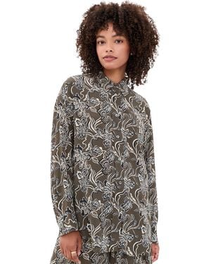 La Ligne Oversized Silk Shirt - Black