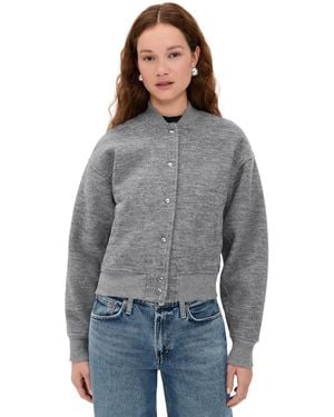 Madewell Snap Front Bomber Jacket - Gray