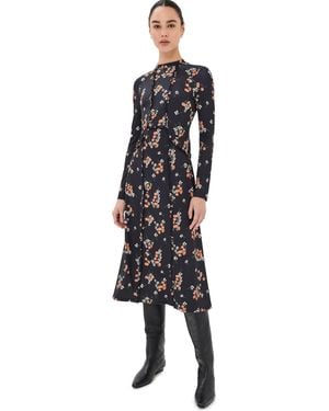 Sea Cerise Printed Spandex Dress - Black