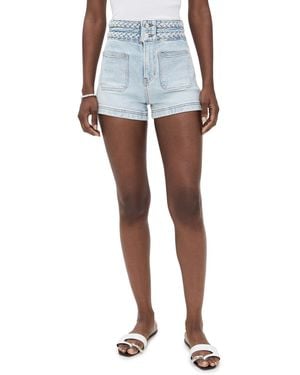 Veronica Beard Elijah Patch Pocket Shorts With Braids - White