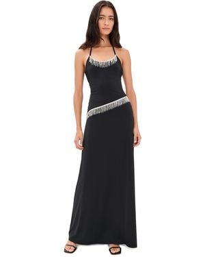 Runaway the Label Manon Halter Beaded Maxi Dress - Black
